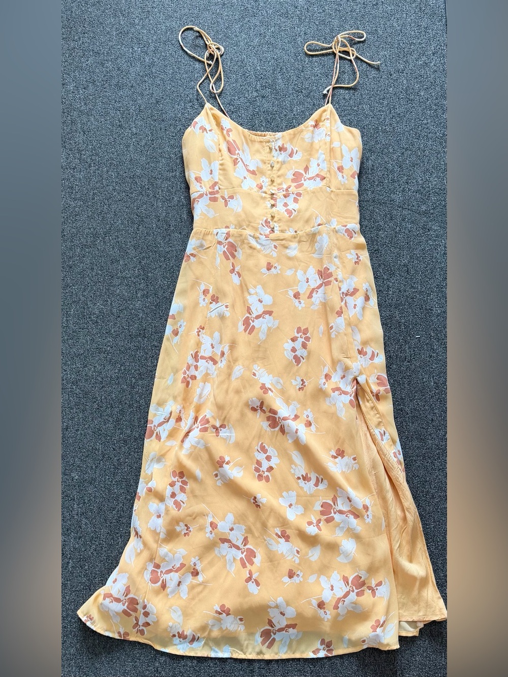 Abercrombie & Fitch Yellow Floral Slip Maxi Dress